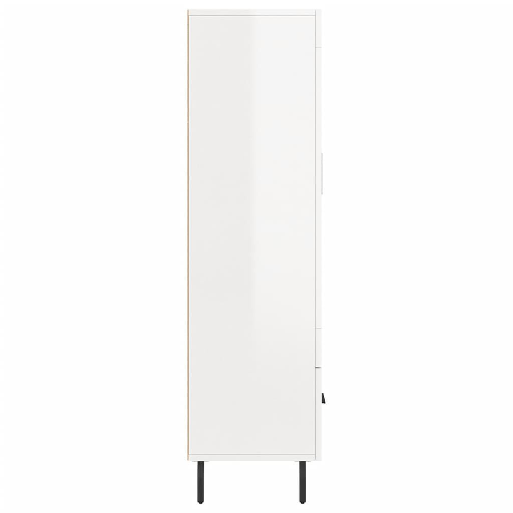 vidaXL Ντουλάπα Γυαλ. Λευκό 69,5 x 31 x 115 εκ. από Επεξεργασμένο Ξύλο