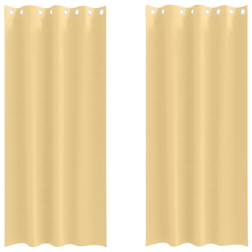 vidaXL Κουρτίνες με κουρτίνες 2 pcs Μπεζ 245 x 140 εκ. Πολυεστέρας