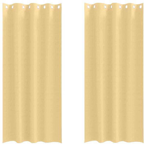 vidaXL Κουρτίνες με κουρτίνες 2 pcs Μπεζ 245 x 140 εκ. Πολυεστέρας
