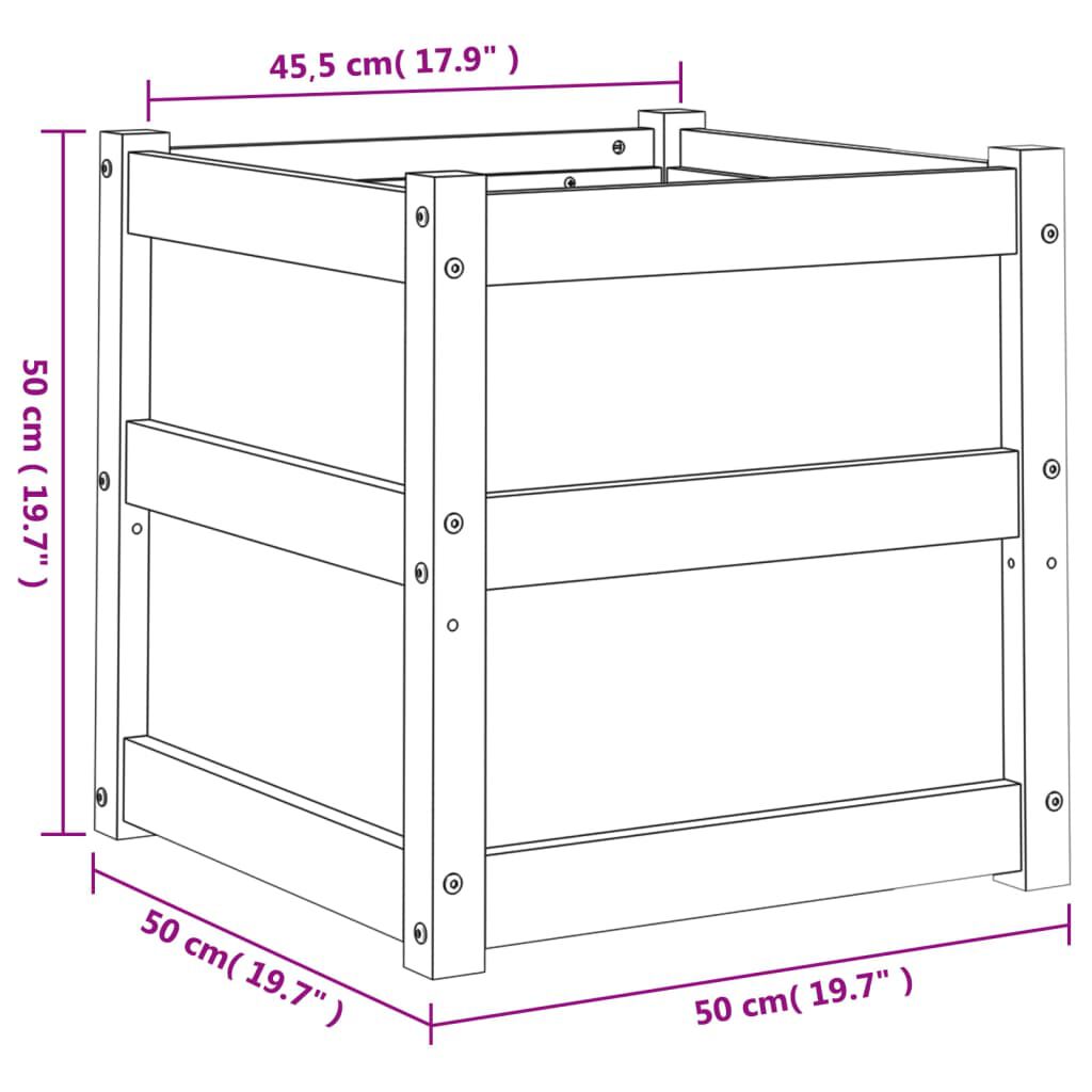 vidaXL Ζαρντινιέρα 50x50x50 εκ. από Μασίφ Ξύλο Ψευδοτσούγκας