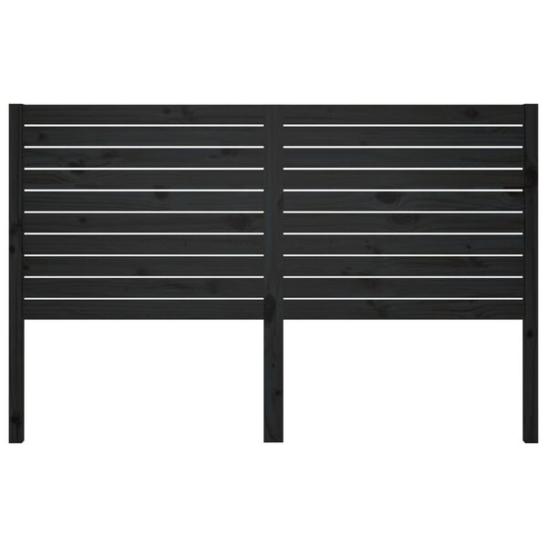 vidaXL Κεφαλάρι Κρεβατιού Μαύρο 156 x 4 x 100 εκ. Μασίφ Ξύλο Πεύκου
