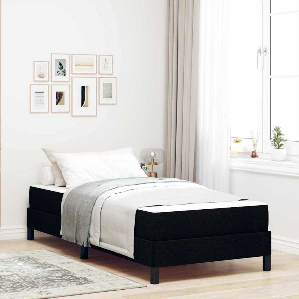 vidaXL Κρεβάτι με ελατήρια με στρώμα Μαύρο 100 x 200 cm ύφασμα