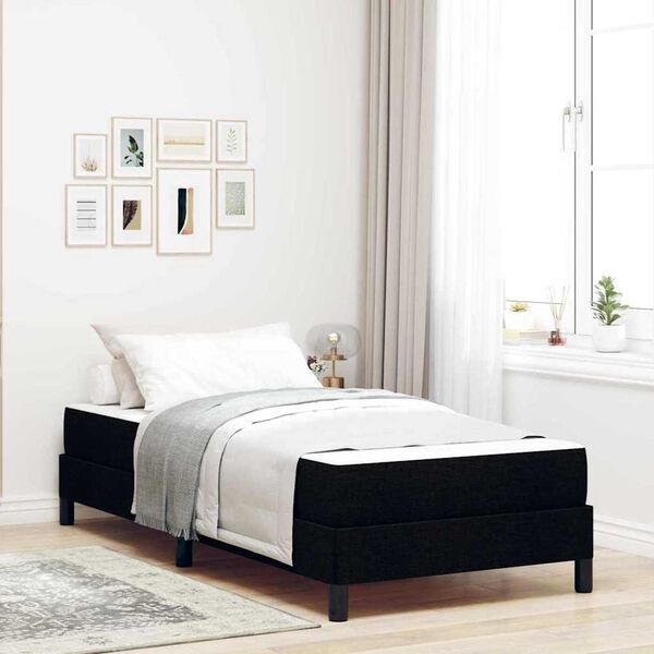 vidaXL Κρεβάτι με ελατήρια με στρώμα Μαύρο 100 x 200 cm ύφασμα