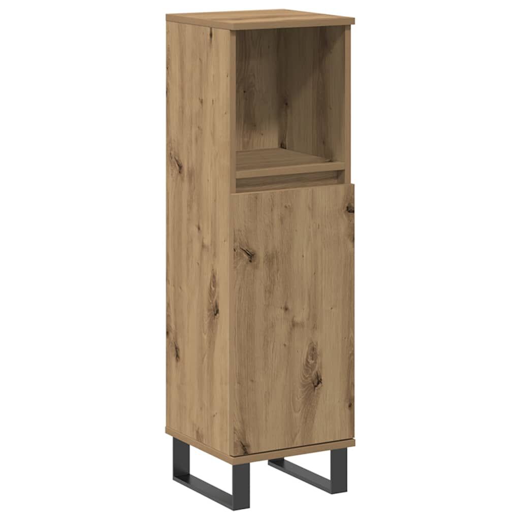 vidaXL Ντουλάπι μπάνιου Δρυς τεχνίτης 30x30x100 cm Κατασκευασμένο ξύλο