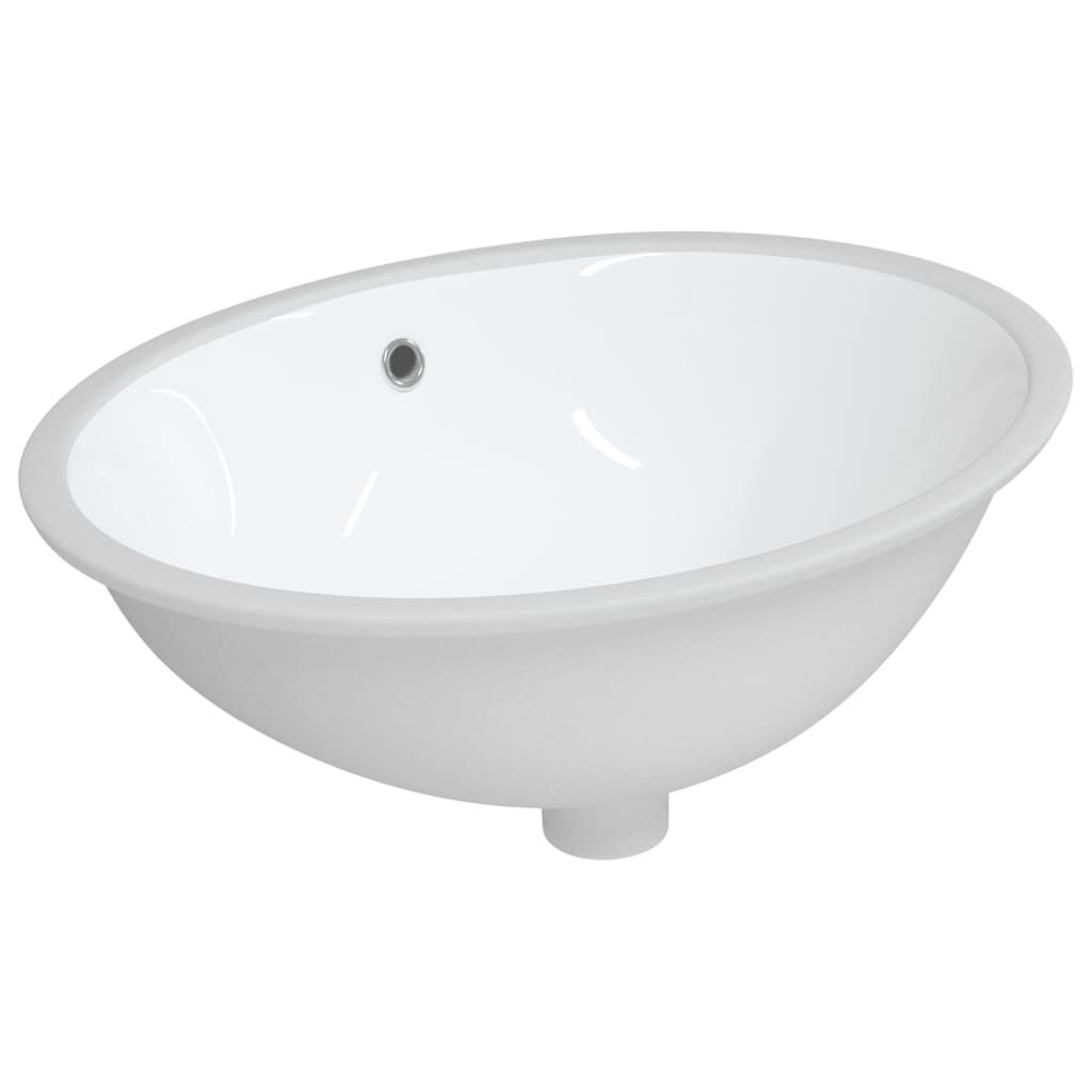 vidaXL Νιπτήρας Μπάνιου Οβάλ Λευκός 56 x 41 x 20 εκ. Κεραμικός