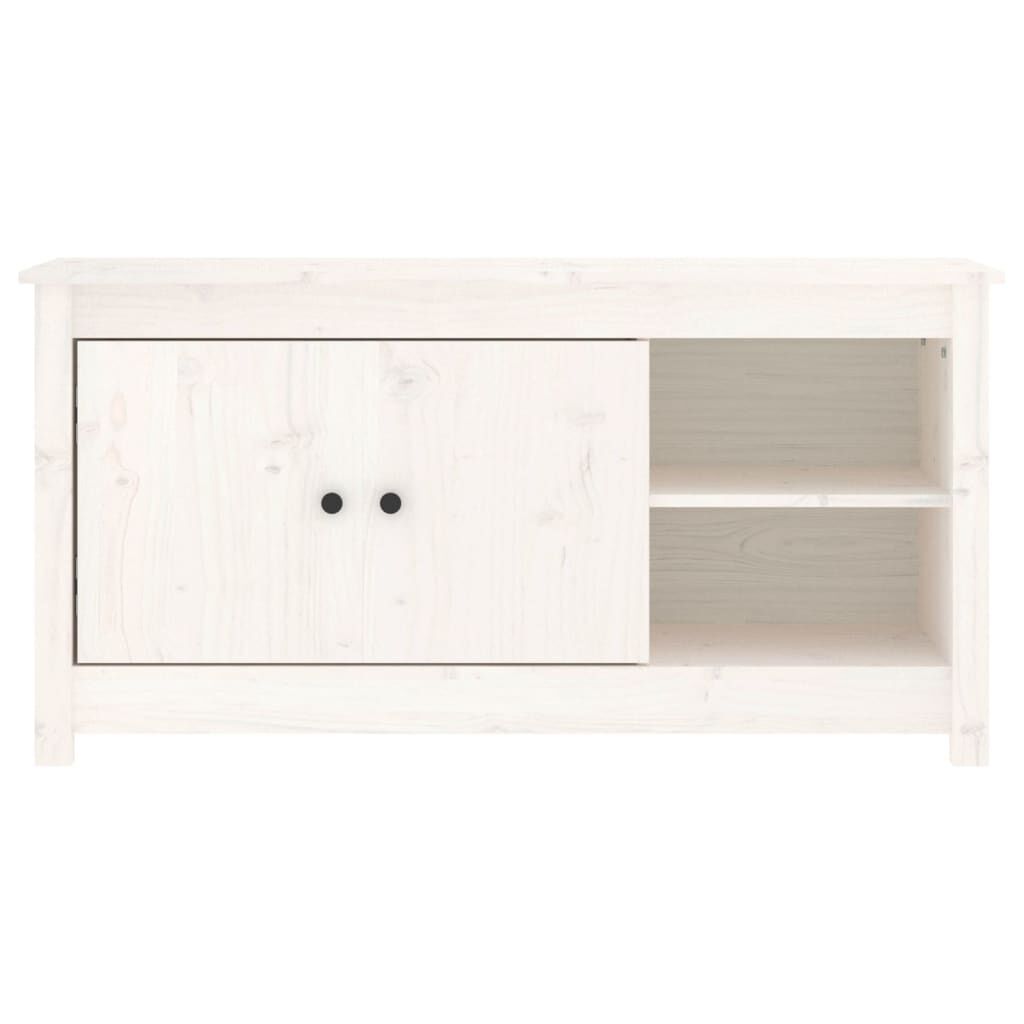 vidaXL Έπιπλο Τηλεόρασης Λευκό 103x36,5x52 εκ. από Μασίφ Ξύλο Πεύκου