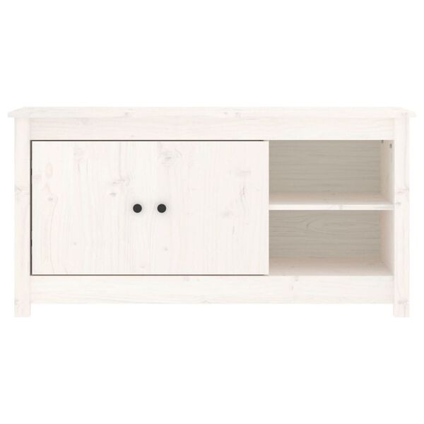 vidaXL Έπιπλο Τηλεόρασης Λευκό 103x36,5x52 εκ. από Μασίφ Ξύλο Πεύκου