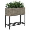 vidaXL Γλάστρες Κήπου με Ράφια 2 τεμ. Γκρι 70x28x70 εκ Συνθ. Ρατάν