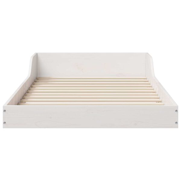 vidaXL Σκελετός Κρεβατιού Λευκό 90 x 190 cm Μασίφ ξύλο πεύκου