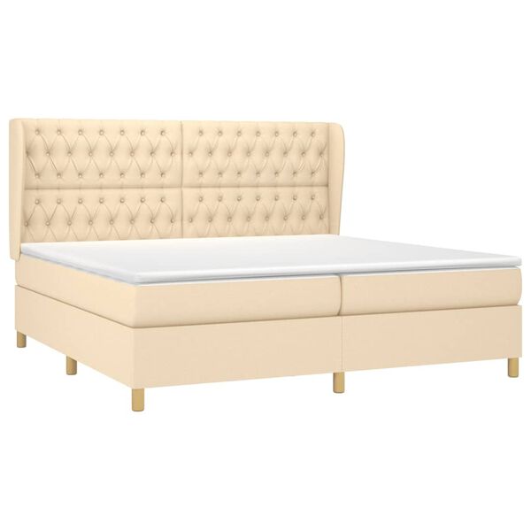 vidaXL &Kappa;&rho;&epsilon;&beta;ά&tau;&iota; Boxspring &mu;&epsilon; &Sigma;&tau;&rho;ώ&mu;&alpha; &Kappa;&rho;&epsilon;&mu; 200x200 &epsilon;&kappa;. &Upsilon;&phi;&alpha;&sigma;&mu;ά&tau;&iota;&nu;&omicron;