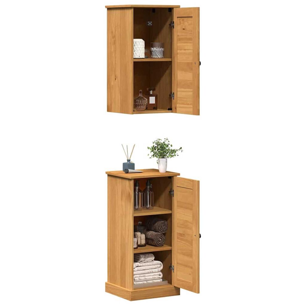 vidaXL Σετ Επίπλων Μπάνιου με ράφι 2 pcs Καφέ και Καραμέλα καφέ