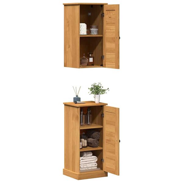 vidaXL Σετ Επίπλων Μπάνιου με ράφι 2 pcs Καφέ και Καραμέλα καφέ