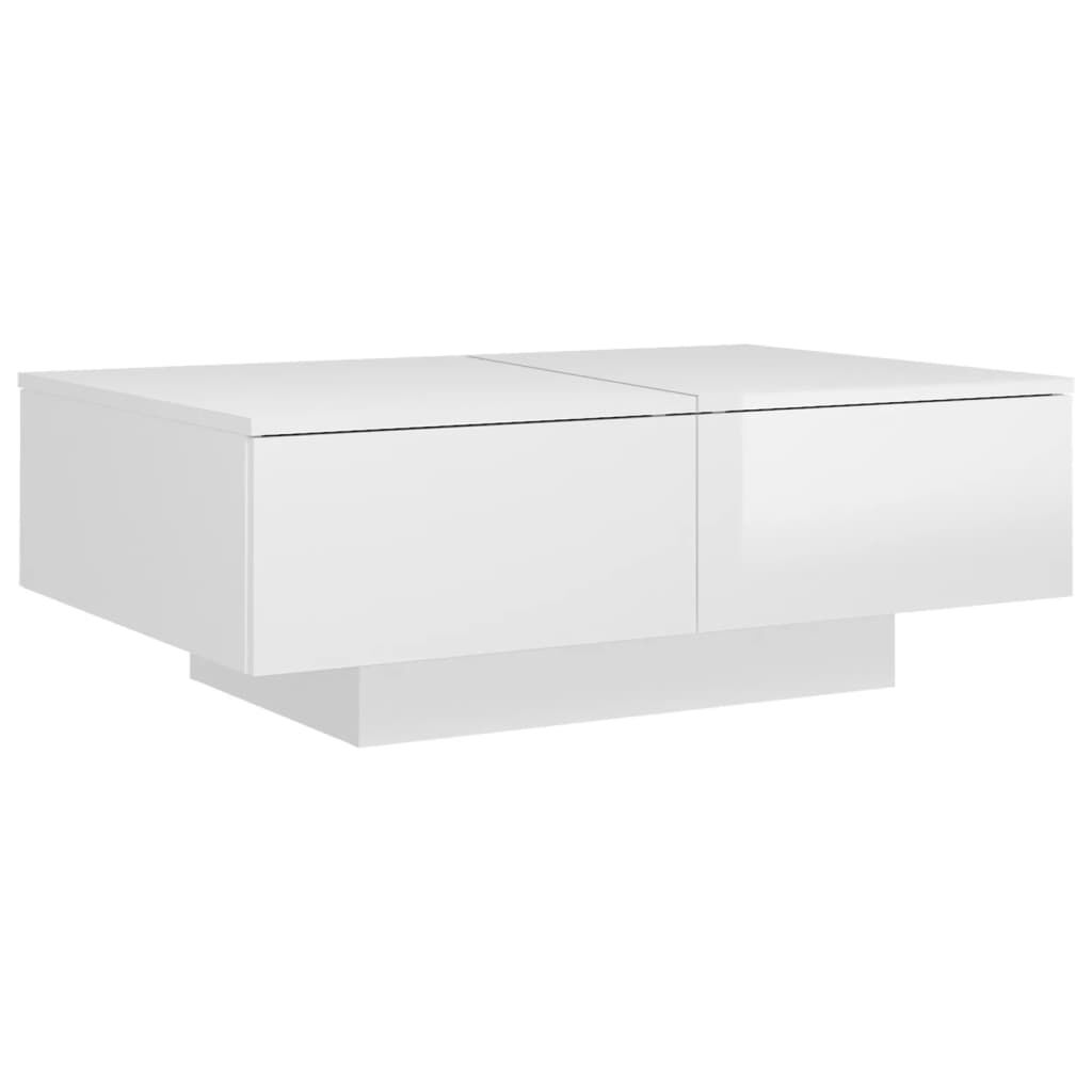 vidaXL Τραπεζάκι Σαλονιού Γυαλιστερό Λευκό 90x60x31 εκ. Επεξ. Ξύλο