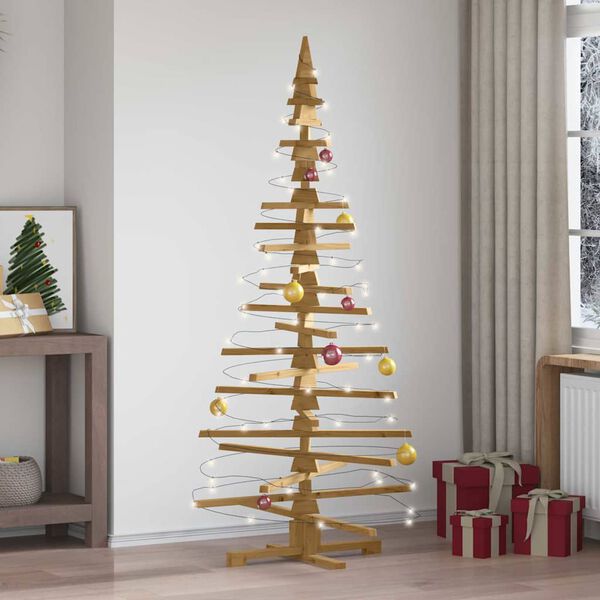 vidaXL Ξύλινο Χριστουγεννιάτικο Δέντρο Καφέ 180 cm Μασίφ ξύλο πεύκου