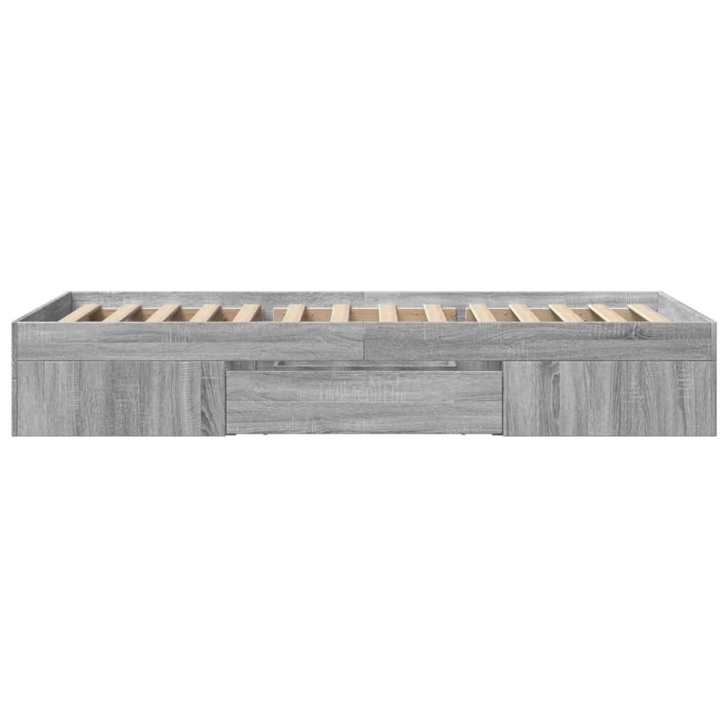 vidaXL Πλαίσιο Κρεβατιού Γκρι Sonoma 75x190 εκ. Επεξεργασμένο Ξύλο