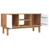 vidaXL Έπιπλο Τηλεόρασης OTTA Καφέ/Λευκό 113,5x43x57 εκ. Μασίφ Πεύκο