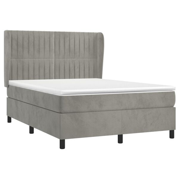 vidaXL &Kappa;&rho;&epsilon;&beta;ά&tau;&iota; Boxspring &mu;&epsilon; &Sigma;&tau;&rho;ώ&mu;&alpha; &Alpha;&nu;&omicron;&iota;&chi;&tau;ό &Gamma;&kappa;&rho;&iota; 140x190 &epsilon;&kappa;. &Beta;&epsilon;&lambda;&omicron;ύ&delta;&iota;&nu;&omicron;