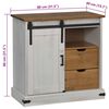 vidaXL Sideboard HALDEN με συρόμενη πόρτα Λευκό 80x40x80 cm μασίφ ξύλο