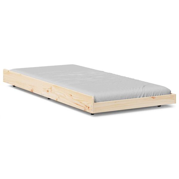 vidaXL Κρεβάτι Φυσικό Μασίφ ξύλο πεύκου 90 x 190 cm