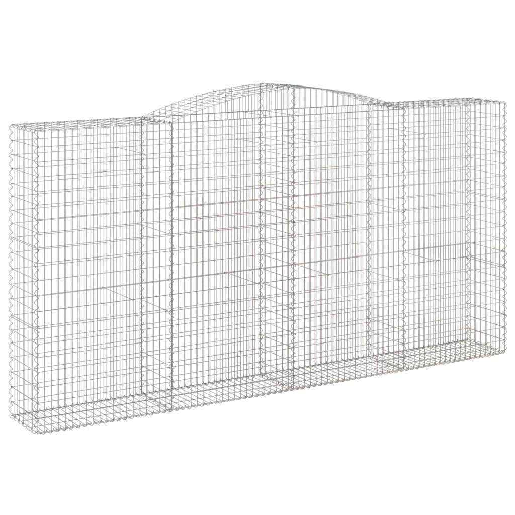 vidaXL Συρματοκιβώτια Τοξωτά 9 τεμ. 400x50x200/220 εκ. Γαλβαν. Ατσάλι