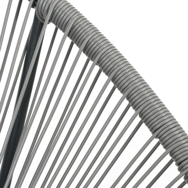vidaXL Πολυθρόνα Κουνιστή Οβάλ Εξωτερικού Χώρου Γκρι Συνθετικό Ρατάν