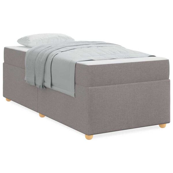 vidaXL Σκελετός κρεβατιού με στρώμα Άλλο Taupe 90 x 200 cm ύφασμα