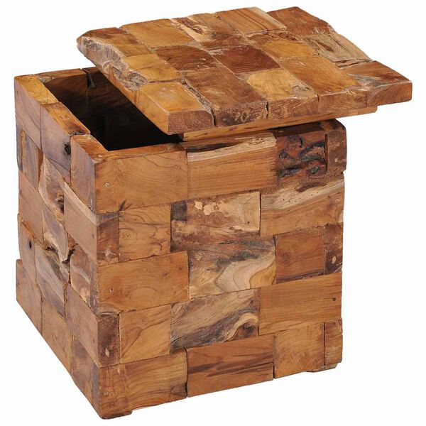 vidaXL Σκαμπό Αποθήκευσης από Μασίφ Ξύλο Teak
