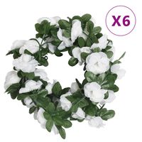 vidaXL Γιρλάντες Λουλουδιών Τεχνητές 6 τεμ. Spring White 250 εκ.