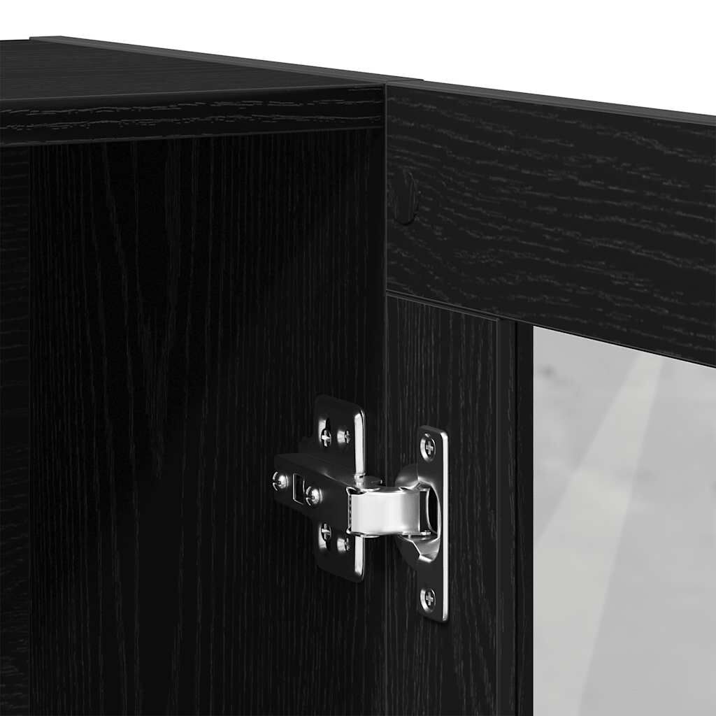 vidaXL Βιβλιοθήκη Μαύρο Δρυς 82,5x30,5x115 εκ. Επεξεργασμένο Ξύλο