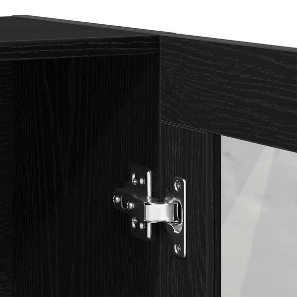 vidaXL Βιβλιοθήκη Μαύρο Δρυς 82,5x30,5x115 εκ. Επεξεργασμένο Ξύλο