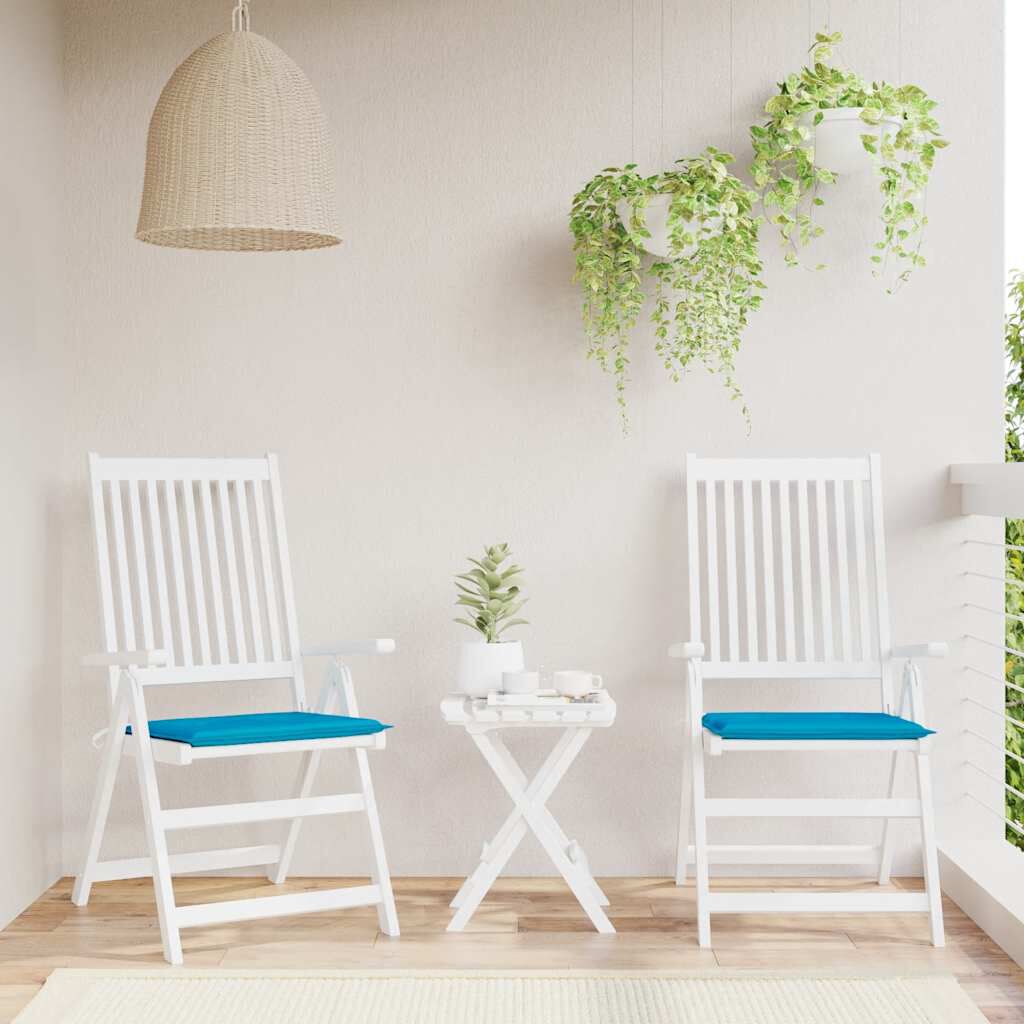vidaXL Μαξιλάρια Καρέκλας Κήπου 2 τεμ. Μπλε 40x40x3 εκ. Υφασμάτινα