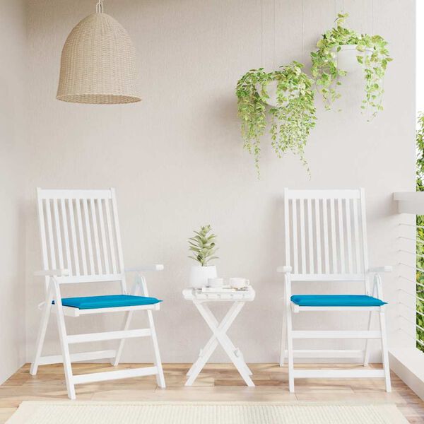 vidaXL Μαξιλάρια Καρέκλας Κήπου 2 τεμ. Μπλε 40x40x3 εκ. Υφασμάτινα