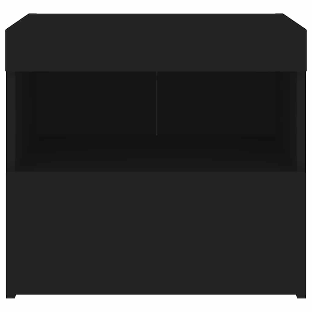 vidaXL Κομοδίνο με Φώτα LED Μαύρο 50 x 40 x 45 εκ.