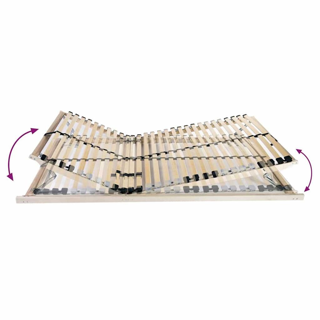 vidaXL Βάση κρεβατιού με λάμες Καφέ 70 x 190 cm Στερεό Ξύλο Μηλιάς