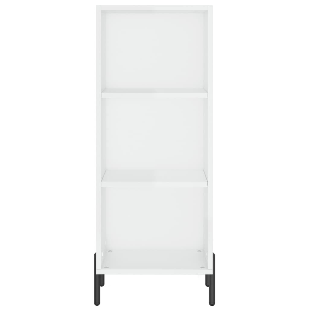 vidaXL Ντουλάπι Γυαλ. Λευκό 34,5 x 34 x 180 εκ. από Επεξεργασμένο Ξύλο