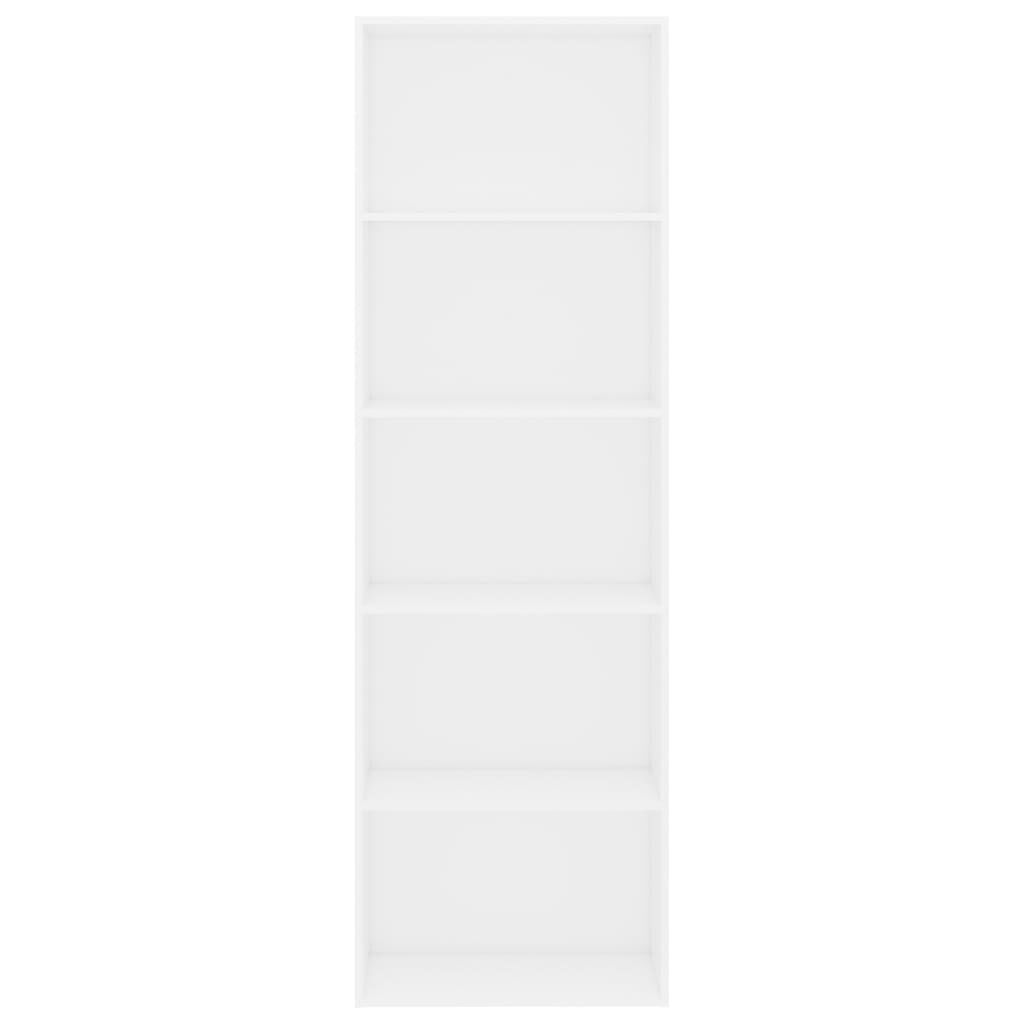 vidaXL Βιβλιοθήκη με 5 Ράφια Λευκή 60 x 30 x 189 εκ. από Επεξ. Ξύλο
