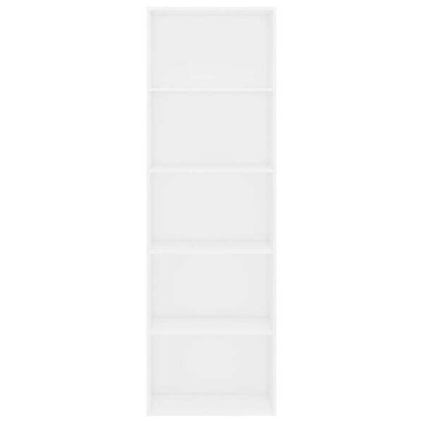 vidaXL Βιβλιοθήκη με 5 Ράφια Λευκή 60 x 30 x 189 εκ. από Επεξ. Ξύλο