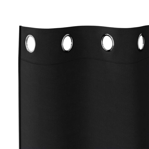 vidaXL Κουρτίνες με κουρτίνες 2 pcs Μαύρο 140 x 140 cm Πολυεστέρας