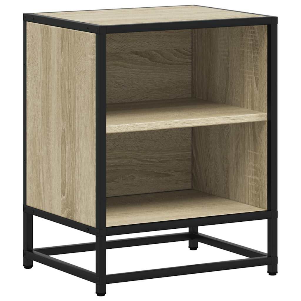 vidaXL Κομοδίνο Sonoma Oak 40x31x50 cm Κατασκευασμένο ξύλο και μέταλλο