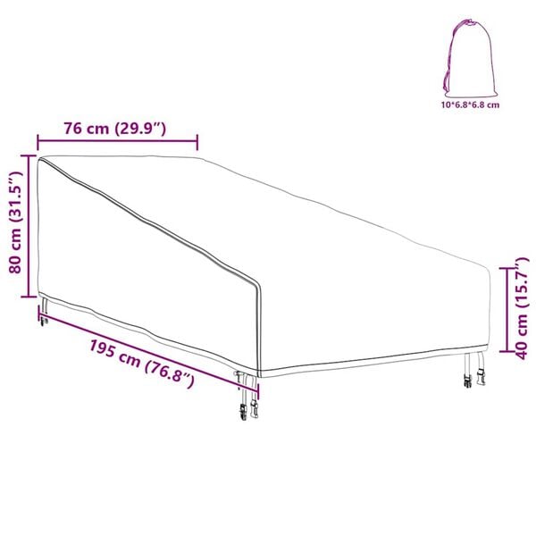 vidaXL Κάλυμμα Επίπλων Εξωτερικού Χώρου 195 x 76 x 82 εκ.