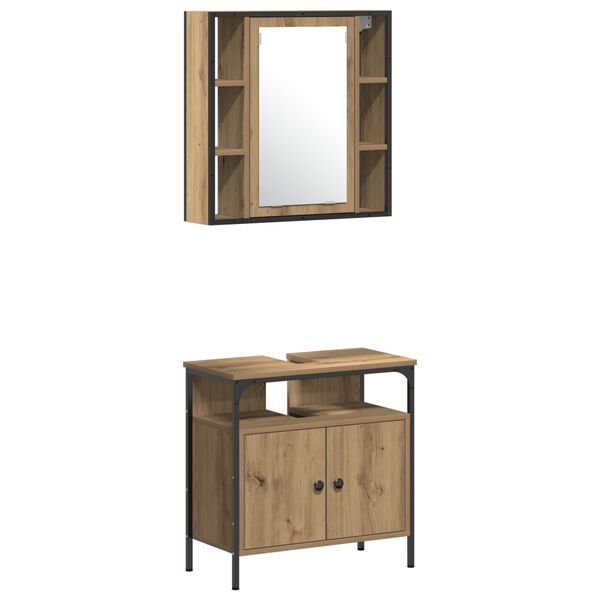 vidaXL Σετ Ντουλαπιών Μπάνιου 4 pcs artisan δρυς 33 x 33 x 185.5 εκ