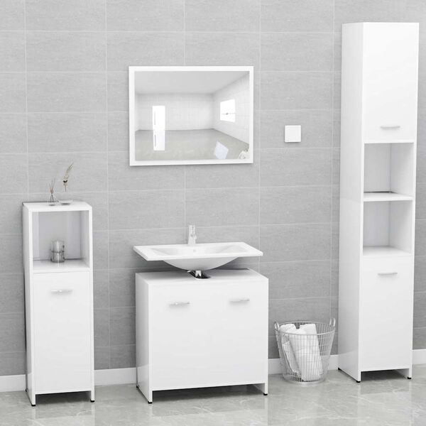 vidaXL Ντουλάπι Νιπτήρα Λευκό 60 x 33 x 61 εκ. από Επεξ. Ξύλο