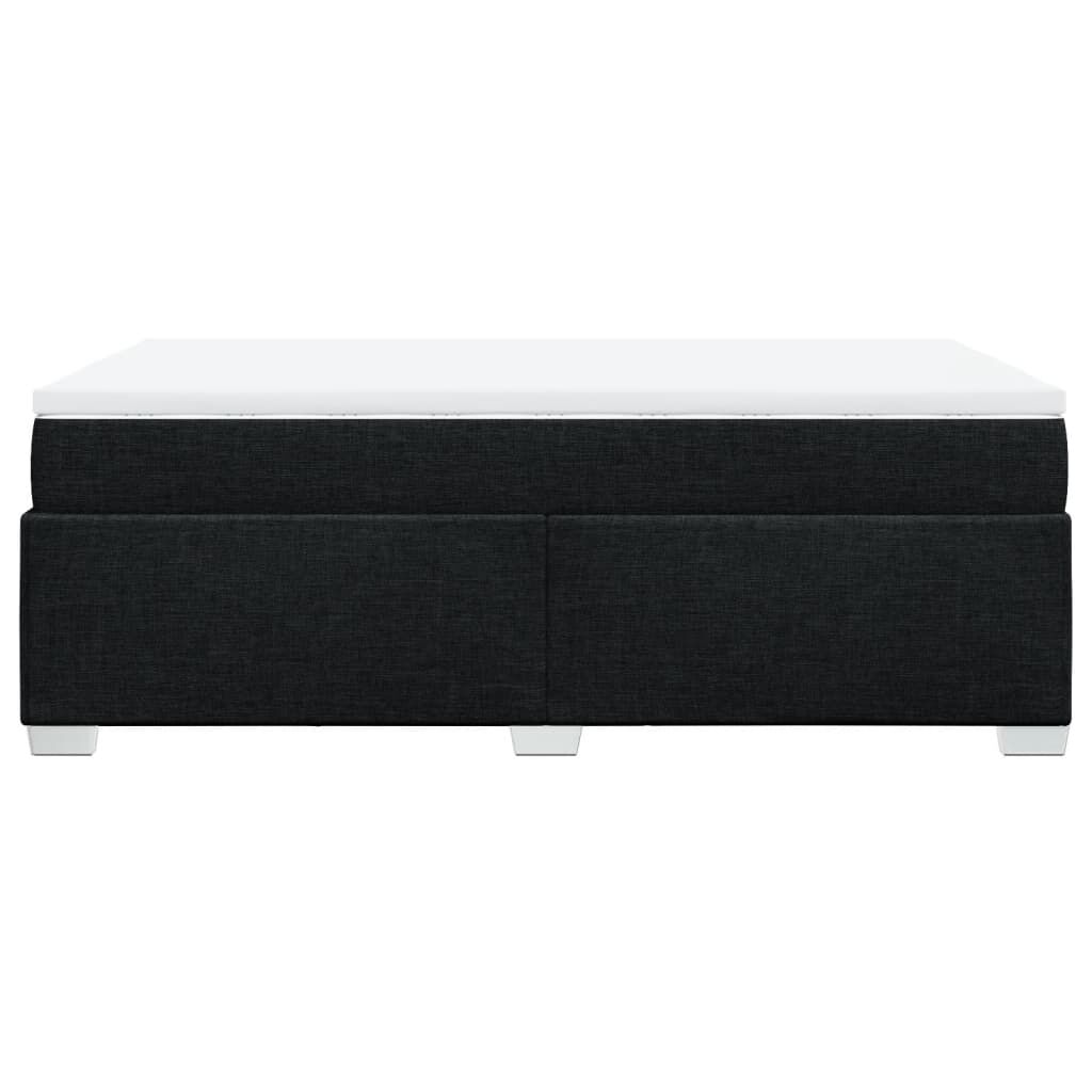 vidaXL Κρεβάτι Boxspring με Στρώμα Μαύρο 120x200 εκ. Υφασμάτινο