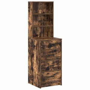 vidaXL Highboard Καπνιστή δρυς 40 x 41 x 135 εκ. Επεξεργασμένο ξύλο