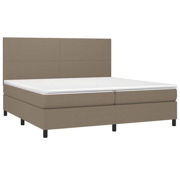 vidaXL &Kappa;&rho;&epsilon;&beta;ά&tau;&iota; Boxspring &mu;&epsilon; &Sigma;&tau;&rho;ώ&mu;&alpha; Taupe 200x200 &epsilon;&kappa;. &Upsilon;&phi;&alpha;&sigma;&mu;ά&tau;&iota;&nu;&omicron;