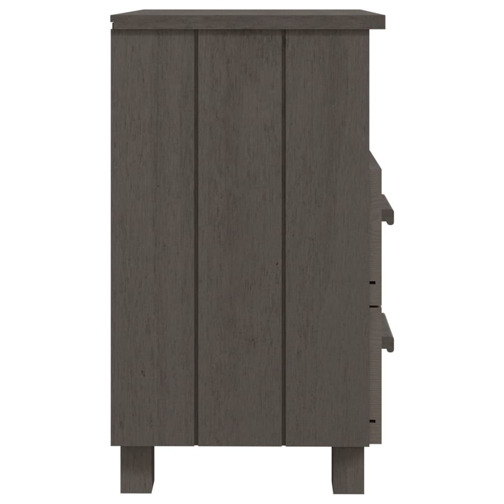 vidaXL Κομοδίνο HAMAR Ανοιχτό Γκρι 40 x 35 x 62 εκ. Μασίφ Ξύλο Πεύκου