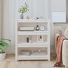 vidaXL Βιβλιοθήκη Λευκή 80 x 35 x 97 εκ. από Μασίφ Ξύλο Πεύκου