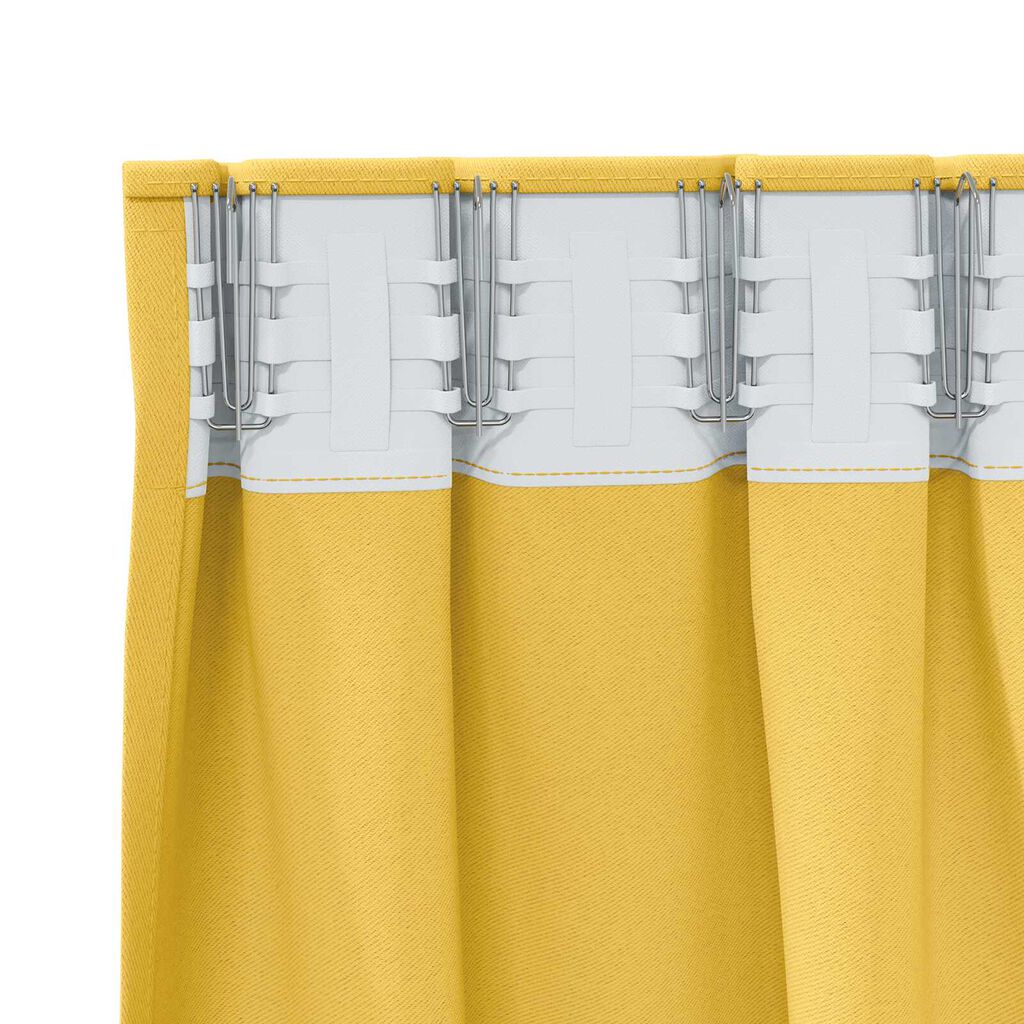 vidaXL Κουρτίνες 2 pcs κίτρινο μουσταρδί 260 x 140 εκ. Πολυεστέρας