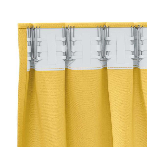 vidaXL Κουρτίνες 2 pcs κίτρινο μουσταρδί 260 x 140 εκ. Πολυεστέρας