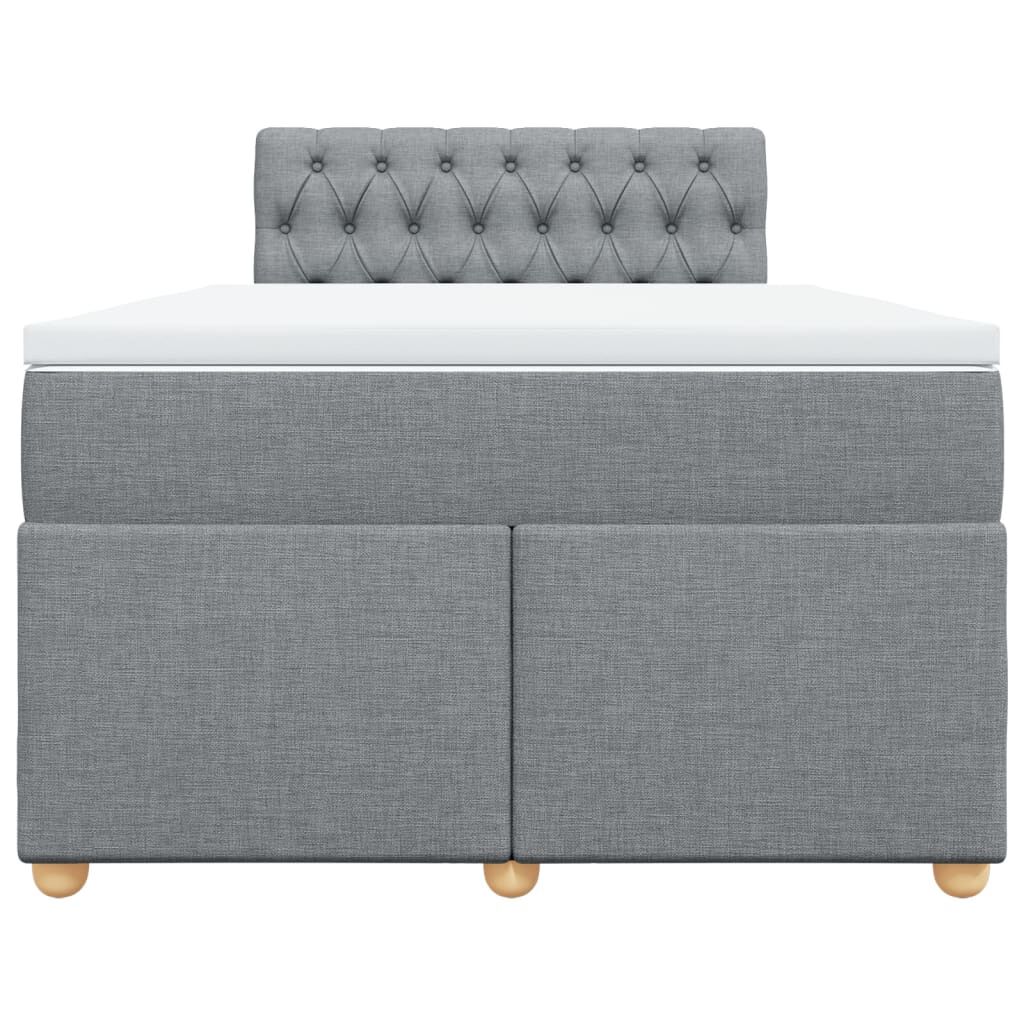 vidaXL Κρεβάτι Boxspring με Στρώμα Ανοιχτό Γκρι 120x200 εκ. Υφασμάτινο